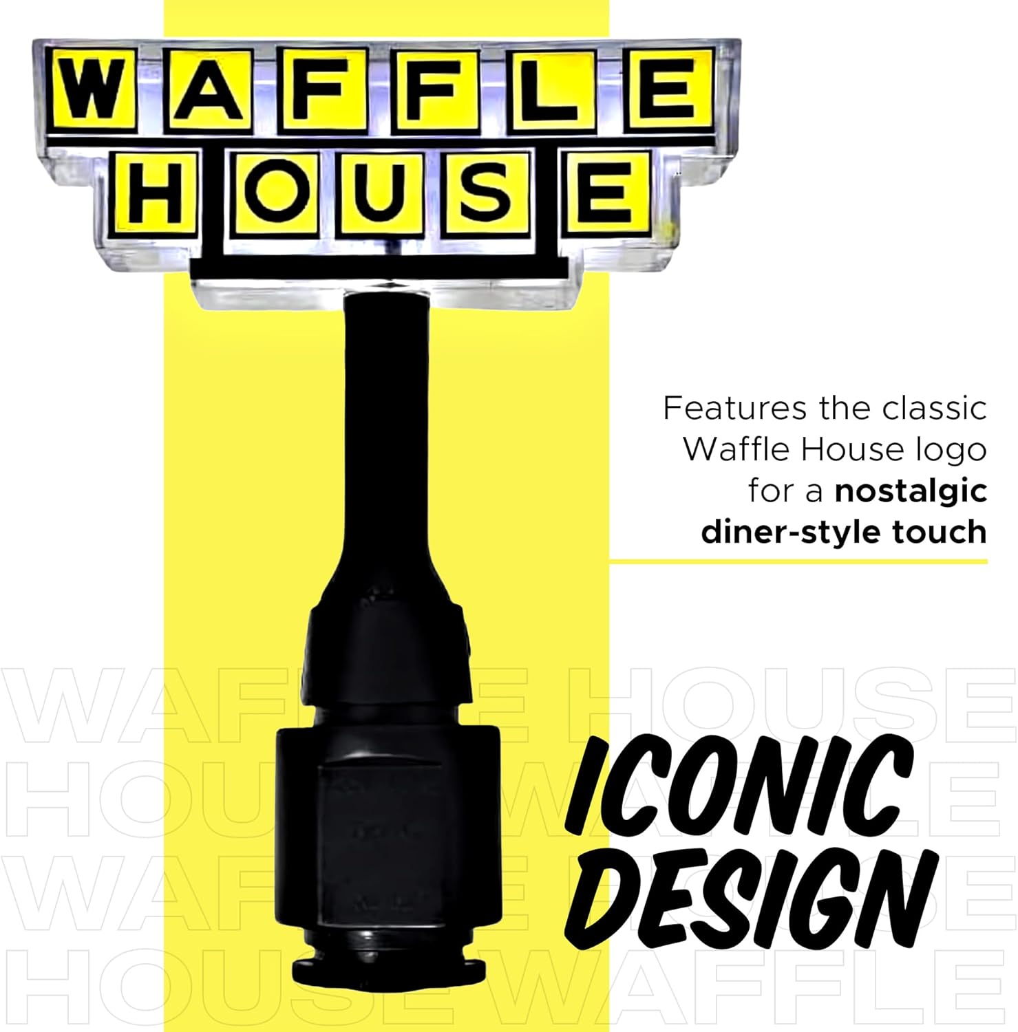 Waffle House Plug-in Night Light – Classic Logo Glow Inspired by The Iconic Restaurant for Hallways, Bedrooms & Retro-Waffle Lovers